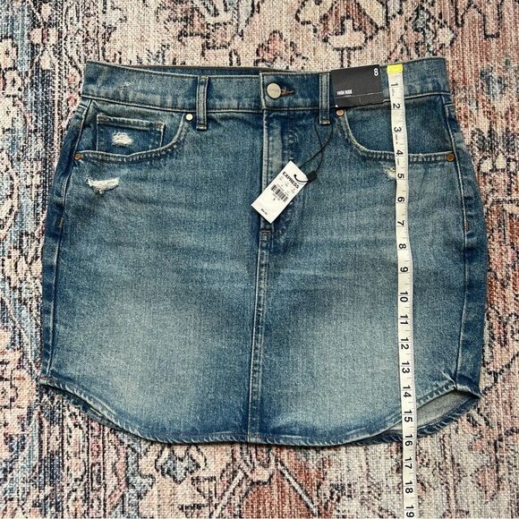 Express NWT High Waist Blue Mini Denim Skirt Size 8 - Picture 4 of 9